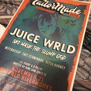 Autographed Juice Wrld Concert Poster